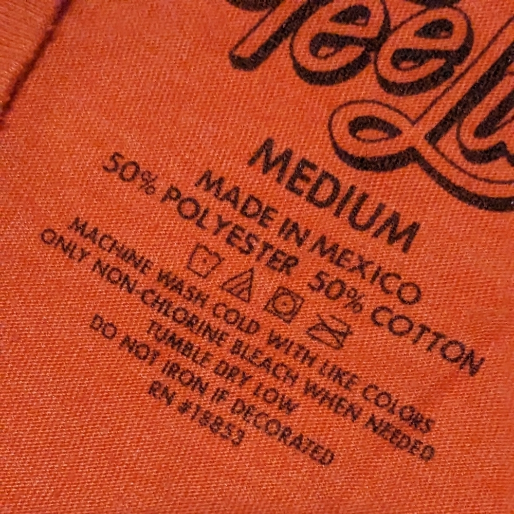 Tee Luv Orange Crush Soda Pop Graphic Tee T-shirt Poly Cotton Vtg Medium - Picture 4 of 7